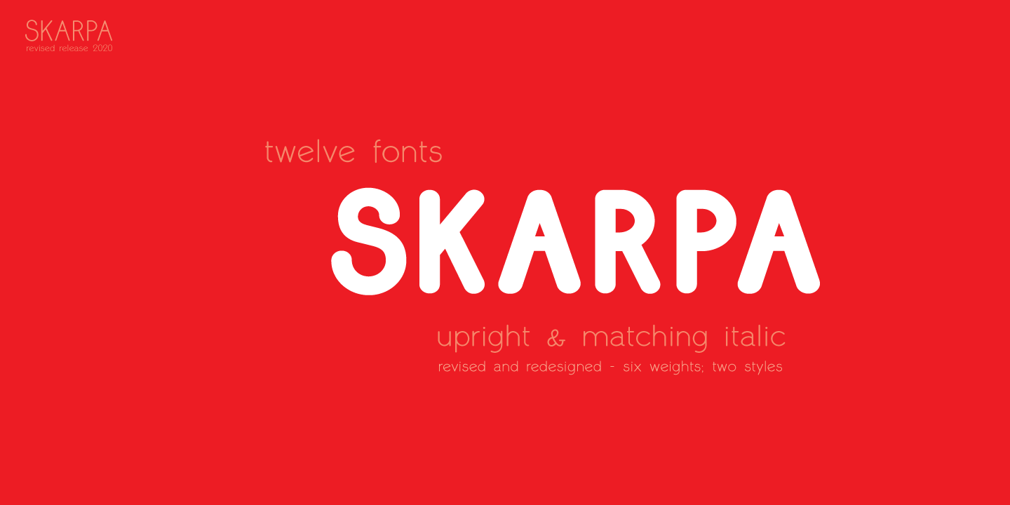 Ejemplo de fuente Skarpa Semi Light Italic